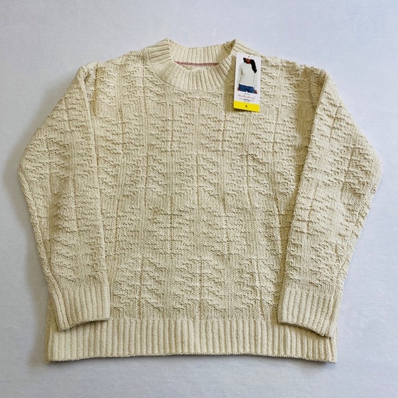 Weatherproof Vintage Women's Chenille Crewneck Sweater, Cream/Shimmer, Small NWT - Picture 6 of 16
